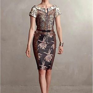 BEGUILE BYRON LARS ANTHROPOLOGIE BROCADE DRESS